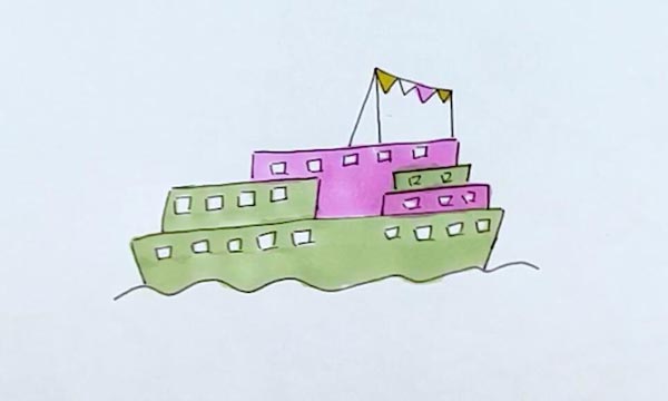 轮船简笔画