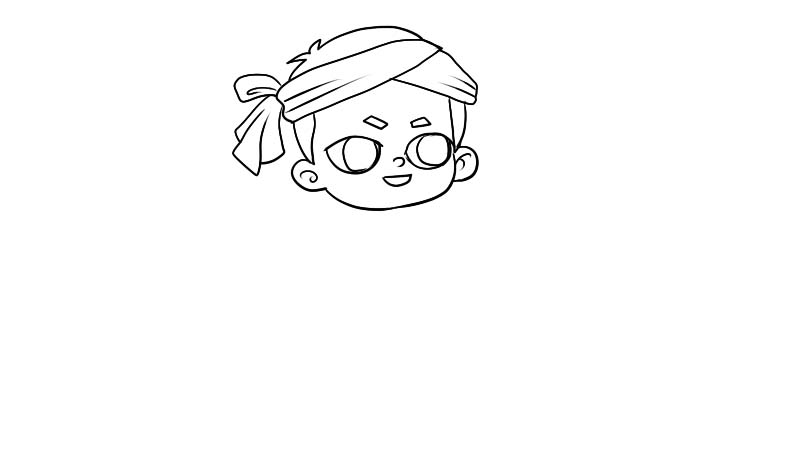 少数民族简笔画打鼓