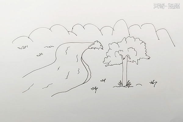 大自然风景简笔画