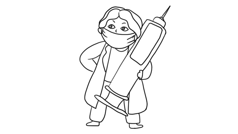 抗病毒医生简笔画画法  抗病毒医生简笔画步骤