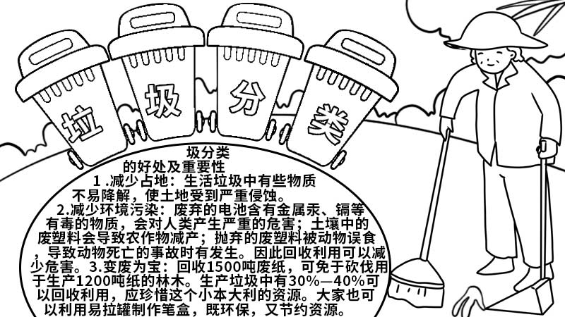 垃圾分类手抄报 垃圾分类手抄报1画法