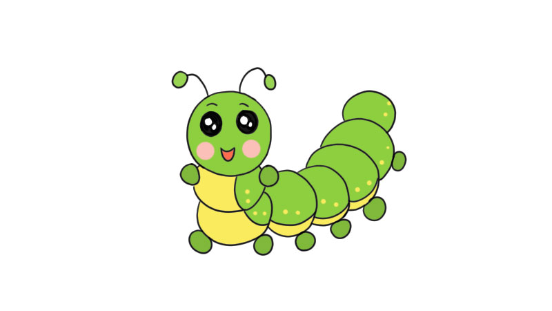可爱毛毛虫简笔画
