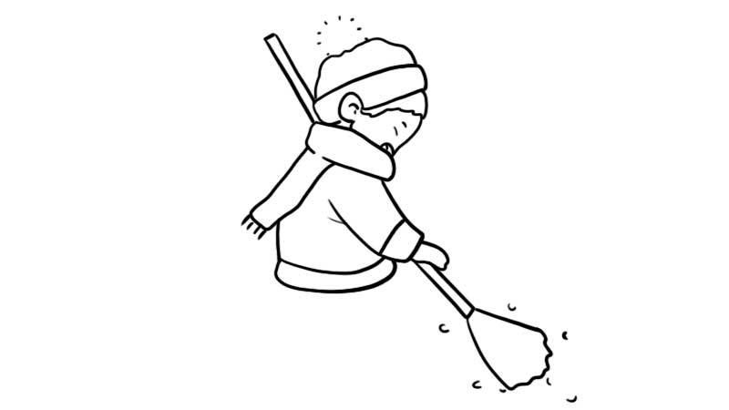 扫雪简笔画
