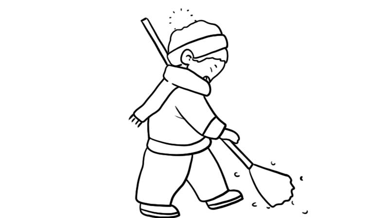 扫雪简笔画