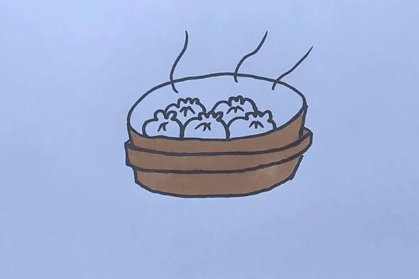 小笼包简笔画 小笼包怎么画