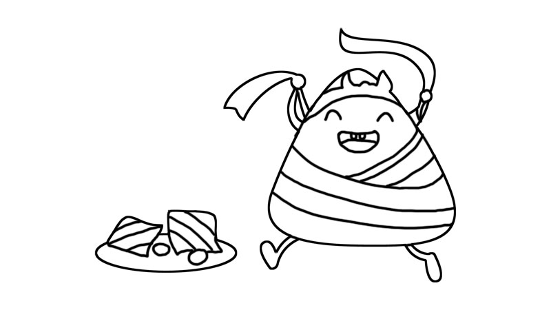 粽子简笔画步骤  粽子简笔画教程