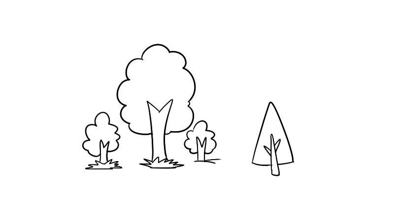 森林简笔画 森林的画法