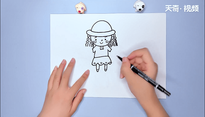 漂亮女孩简笔画 漂亮女孩简笔画画报