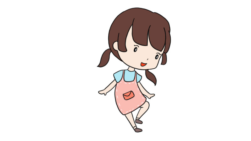跳舞的女孩简笔画