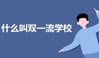 什么叫双一流学校 什么叫双一流学校是什么