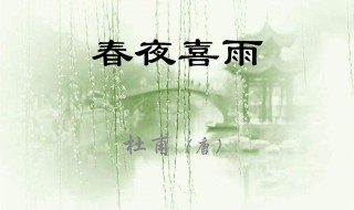 春夜喜雨的古诗 春夜喜雨的古诗词