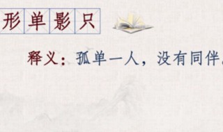 形单影只什么意思 茕茕孑立,形单影只什么意思