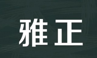雅正是什么意思（夫妻雅正是什么意思）