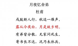 月夜忆舍弟翻译（月夜忆舍弟翻译及原文）