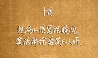 描写十月句子（描写十月的句子）