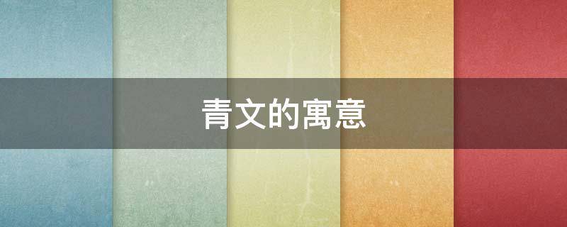 青文的寓意（名字文青什么含义）