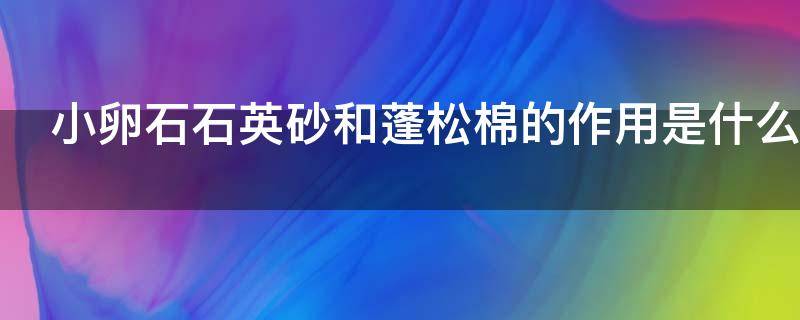 小卵石石英砂和蓬松棉的作用是什么 小卵石和石英砂主要起什么作用